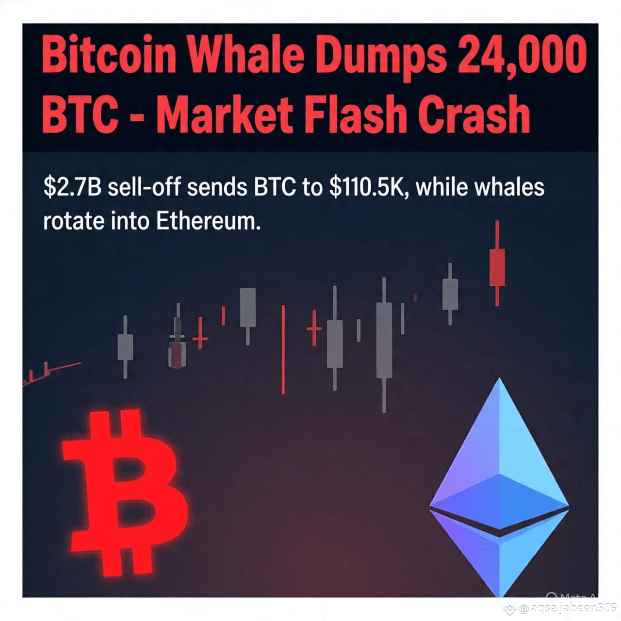 Bitcoin Whale Dumps 24,000 BTC, Triggers Flash Crash to | aqsa jabeen309 on  Binance Square