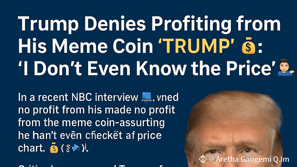 Trump Denies Profiting from His Meme Coin ‘TRUMP’ 💰: “I Don’t Even Know ...