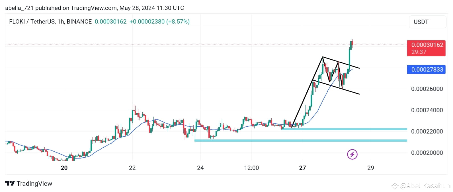 Pattern 721 **Technical Analysis of $FLOKI : Bullish Flag Pattern | XAU_721 on ...
