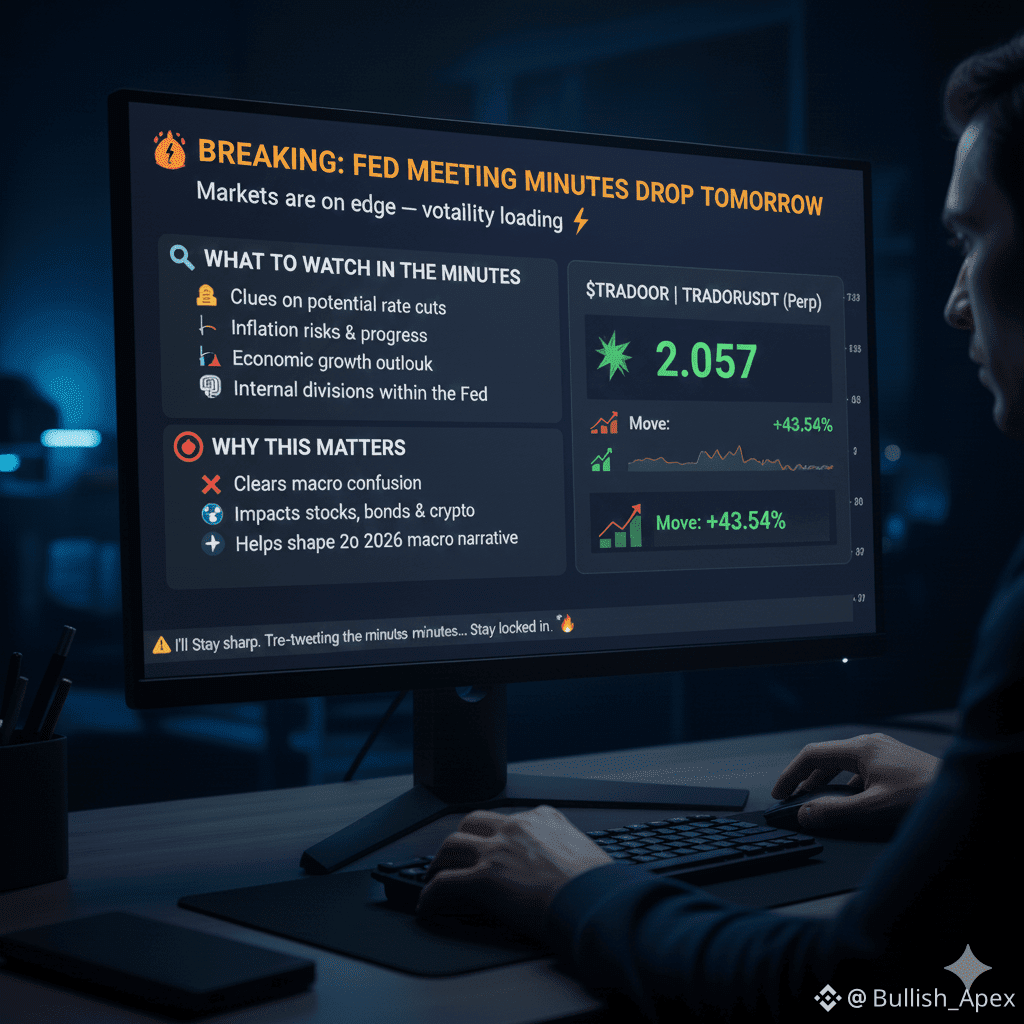 🚨 BREAKING: FED MEETING MINUTES DROP TOMORROW Markets are | Crypto_Aisha  on Binance Square