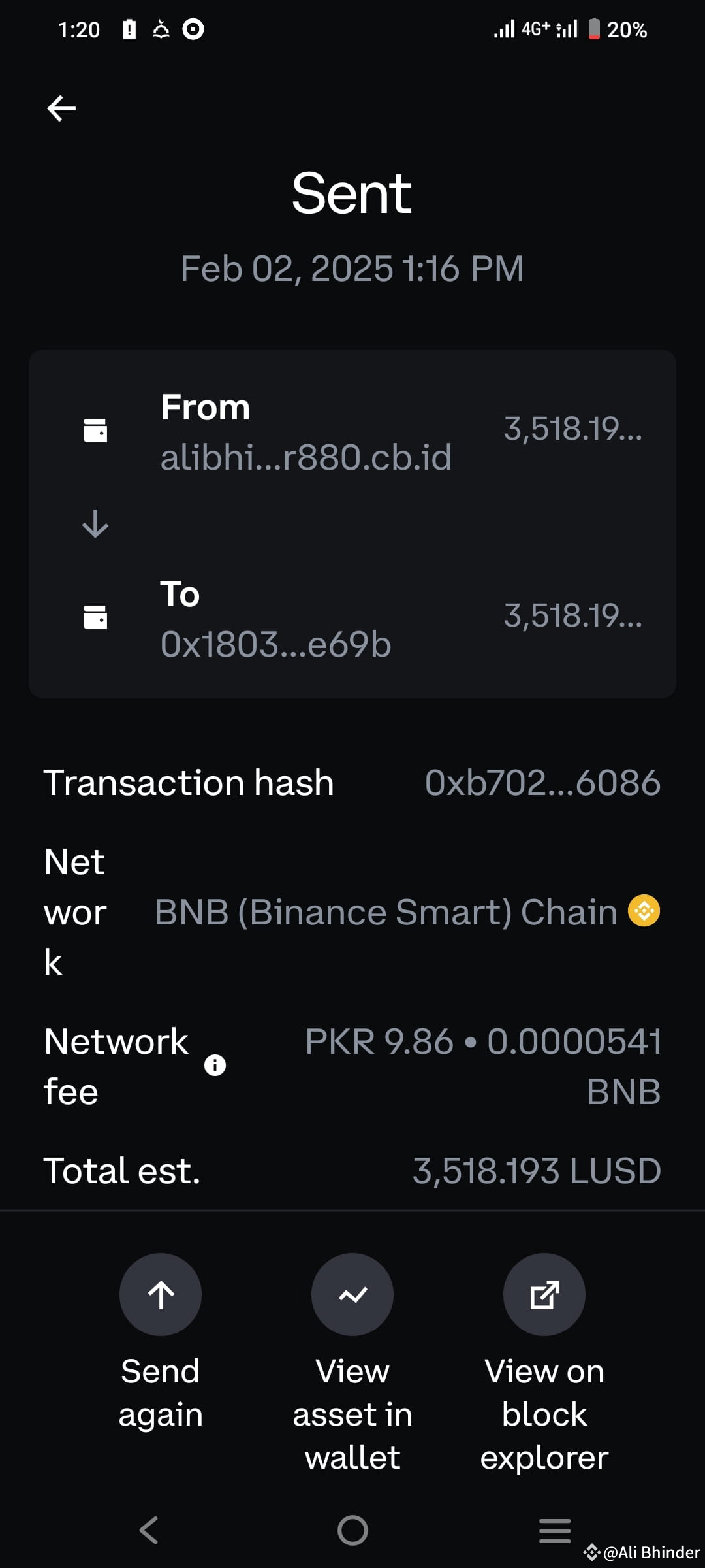 i send dollars from coin base wallet to my binnace but did | Ali ...