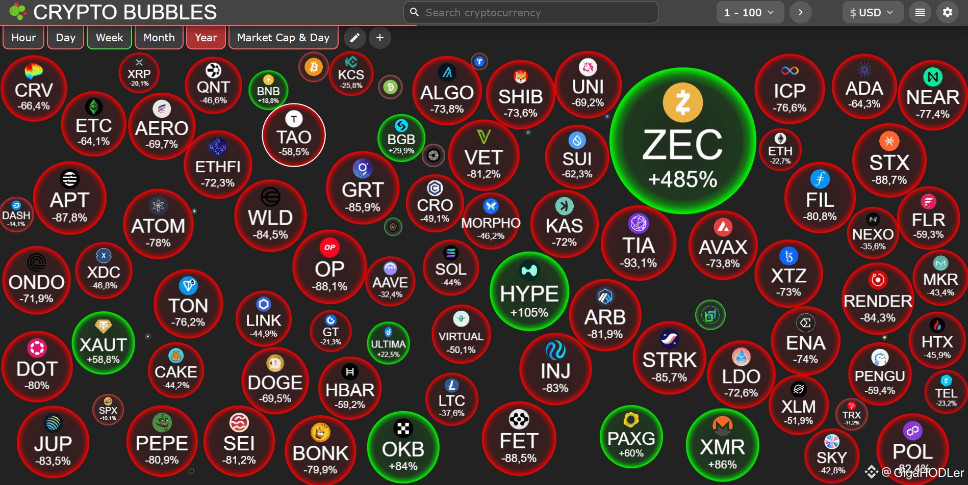 This is the Top 100 cryptocurrencies by market | GigaHODLer on Binance  Square