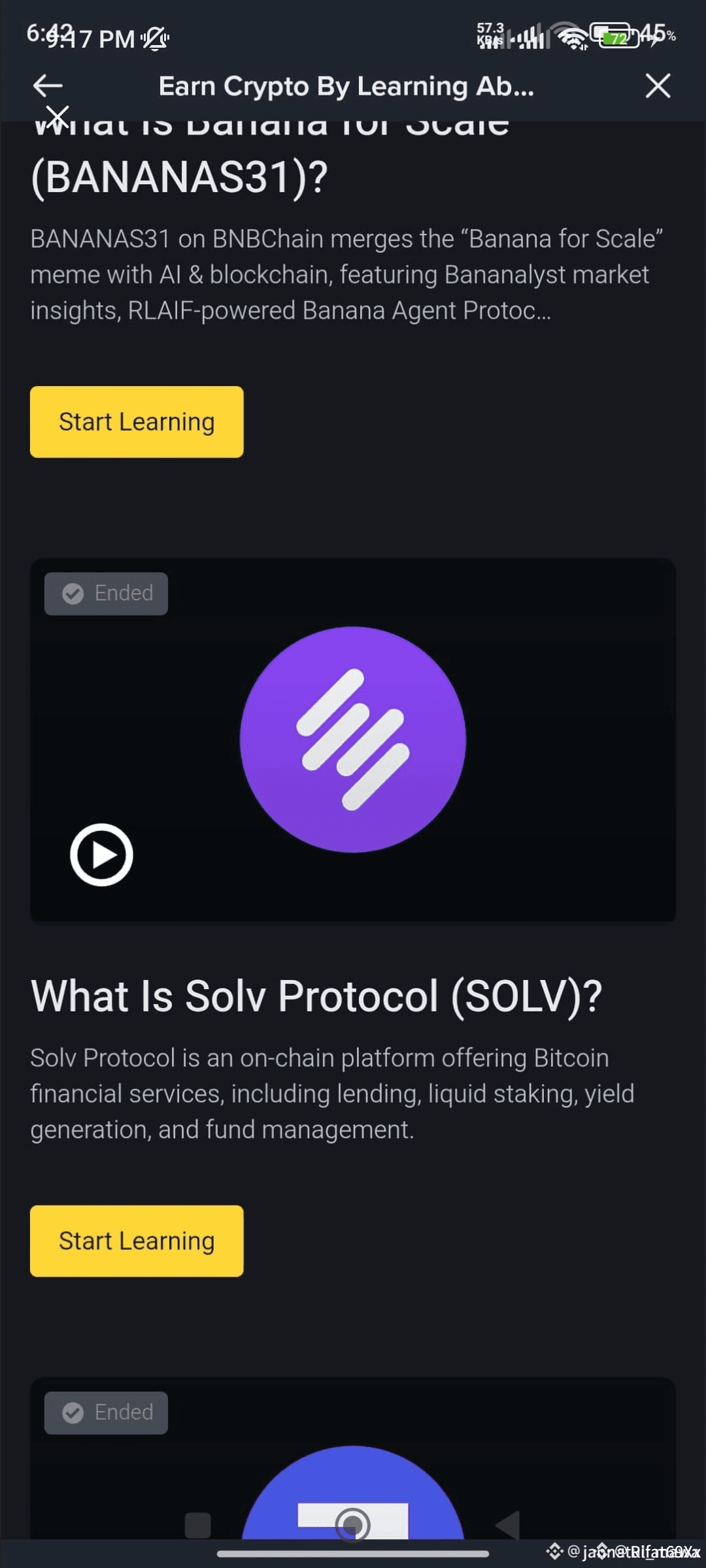 Today I redeemed my learn & earn quiz reward $SOLV coin and | RîFat Ãñẞàrï  on Binance Square