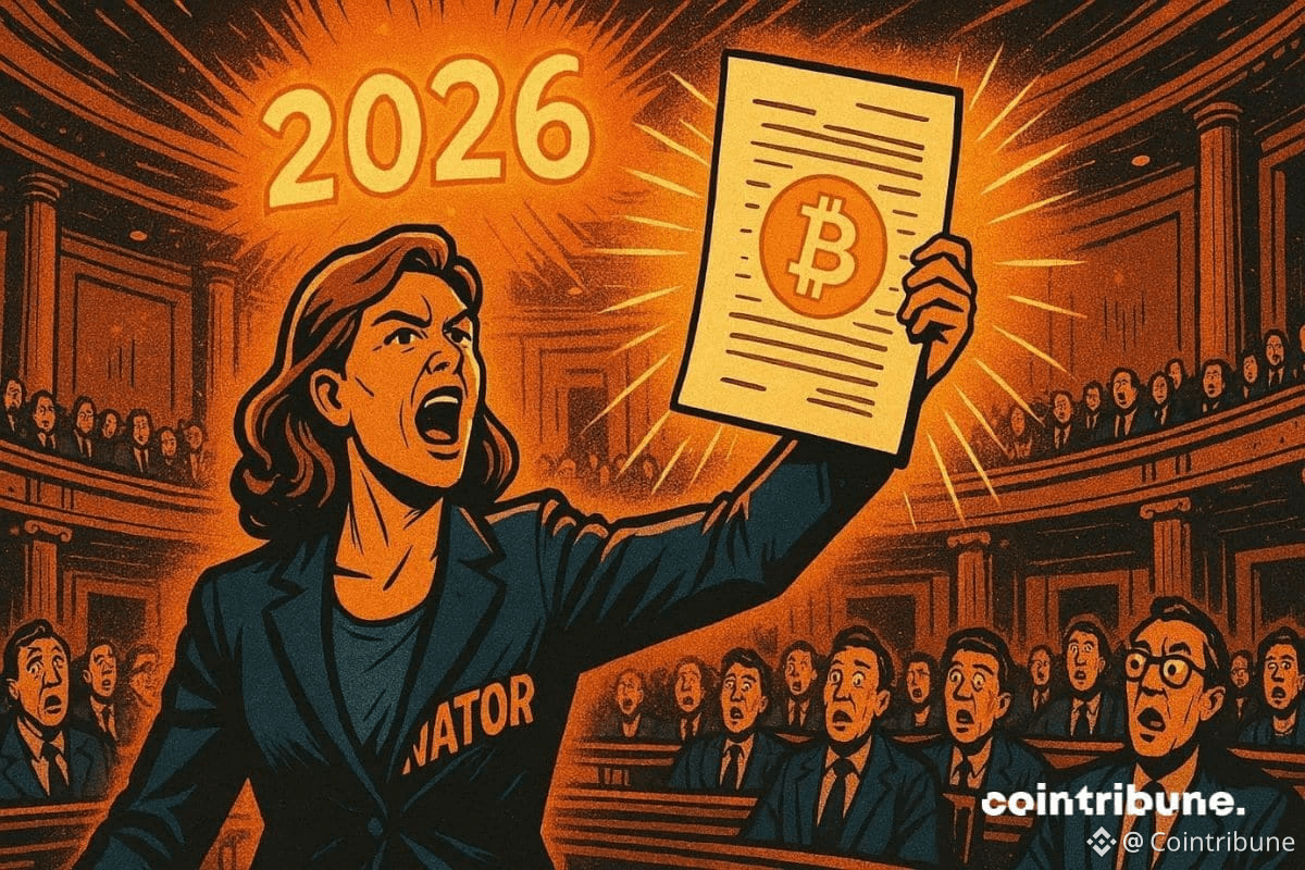 Une sénatrice américaine dans un sénat avec une loi crypto pour janvier 2026.
