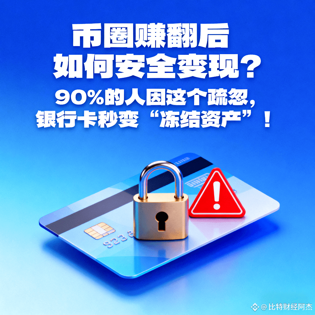 币圈赚翻后如何安全变现？90%的人因这个疏忽，银行卡秒变“冻结资产”！ | 比特财经阿杰على Binance Square