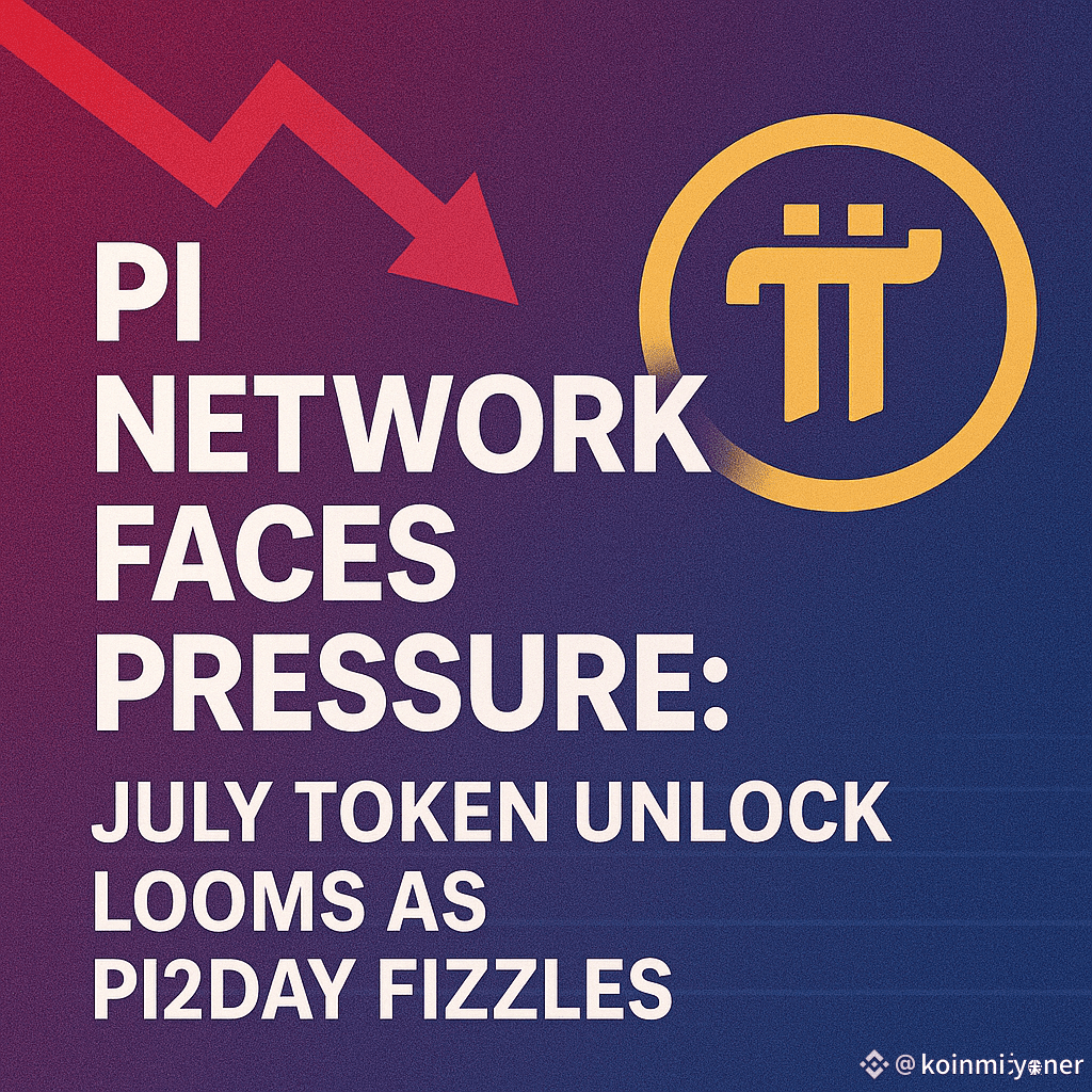 📉 Pi Network Faces Pressure: July Token Unlock Looms as | koinmilyoner on  Binance Square