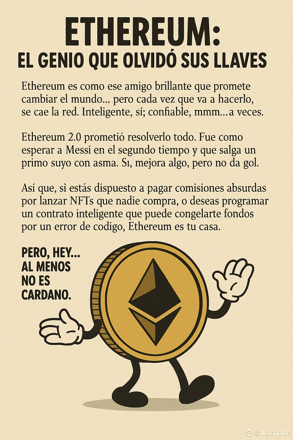 ETH Ethereum: El genio que olvidó sus llaves Ethereum es c | tío criptos en  Binance Square