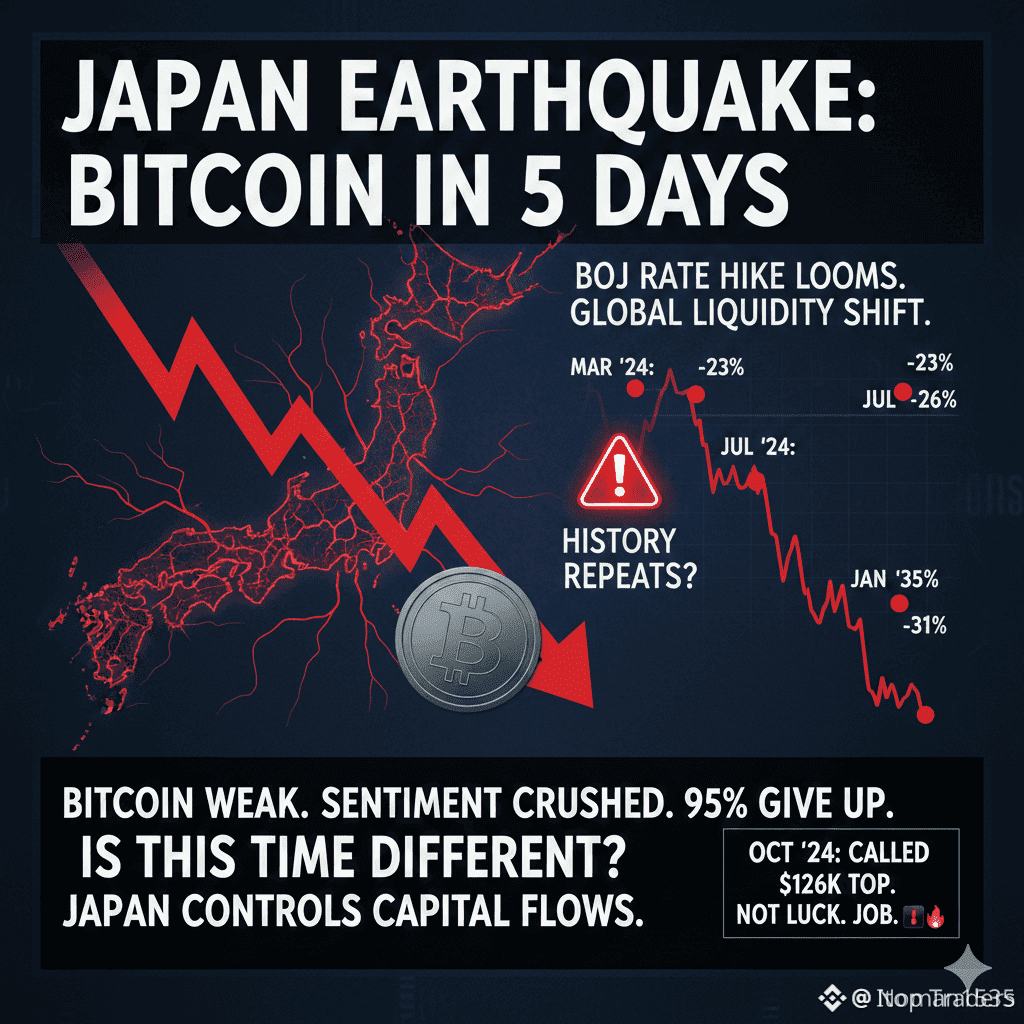 🚨 JAPAN COULD CRASH BITCOIN IN JUST 5 DAYS! The Bank of | Itop Traders on  Binance Square