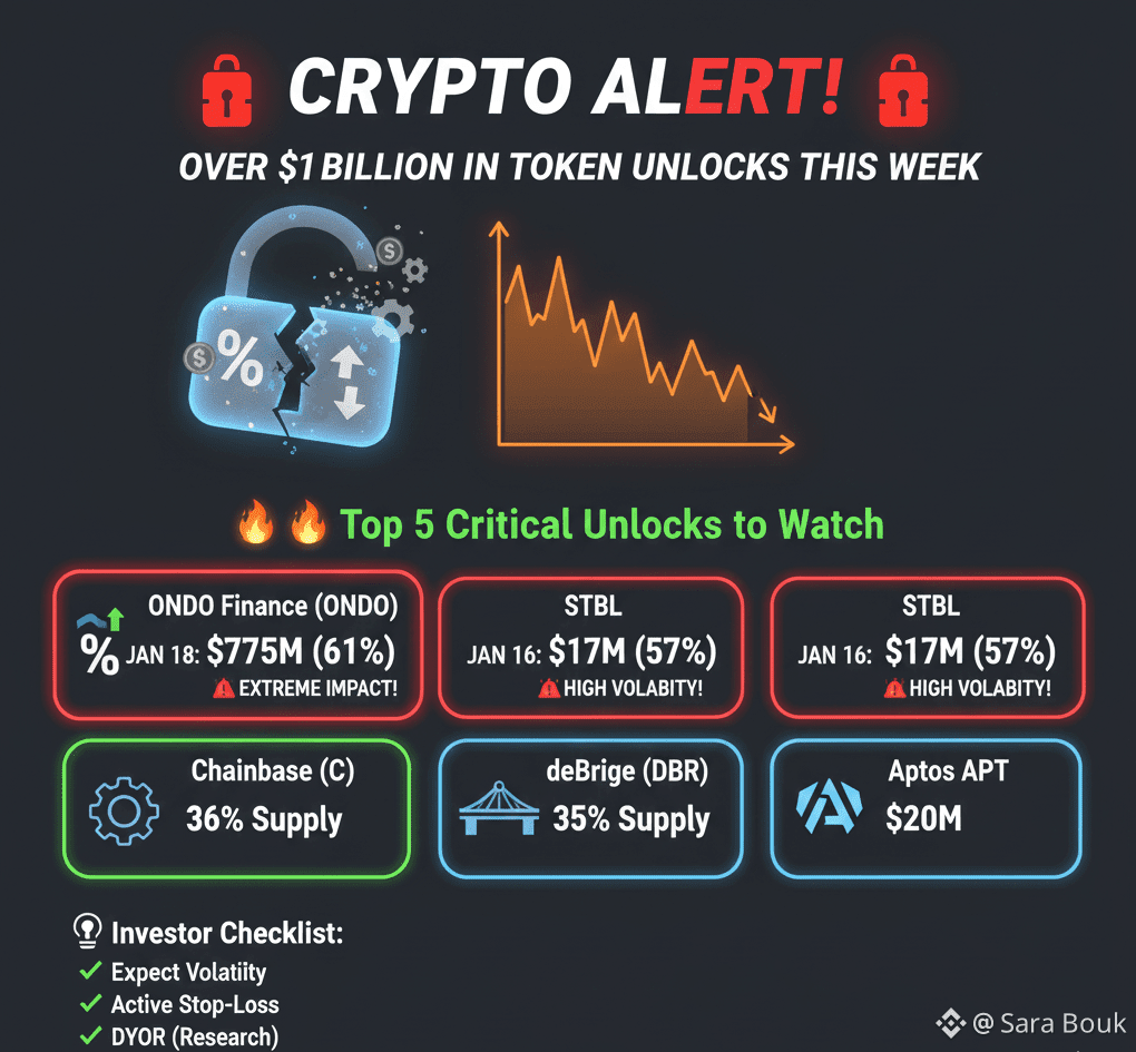 🚨 CRYPTO ALERT: Over $1 Billion in Token Unlocks This Week! | Sara Bouk on  Binance Square