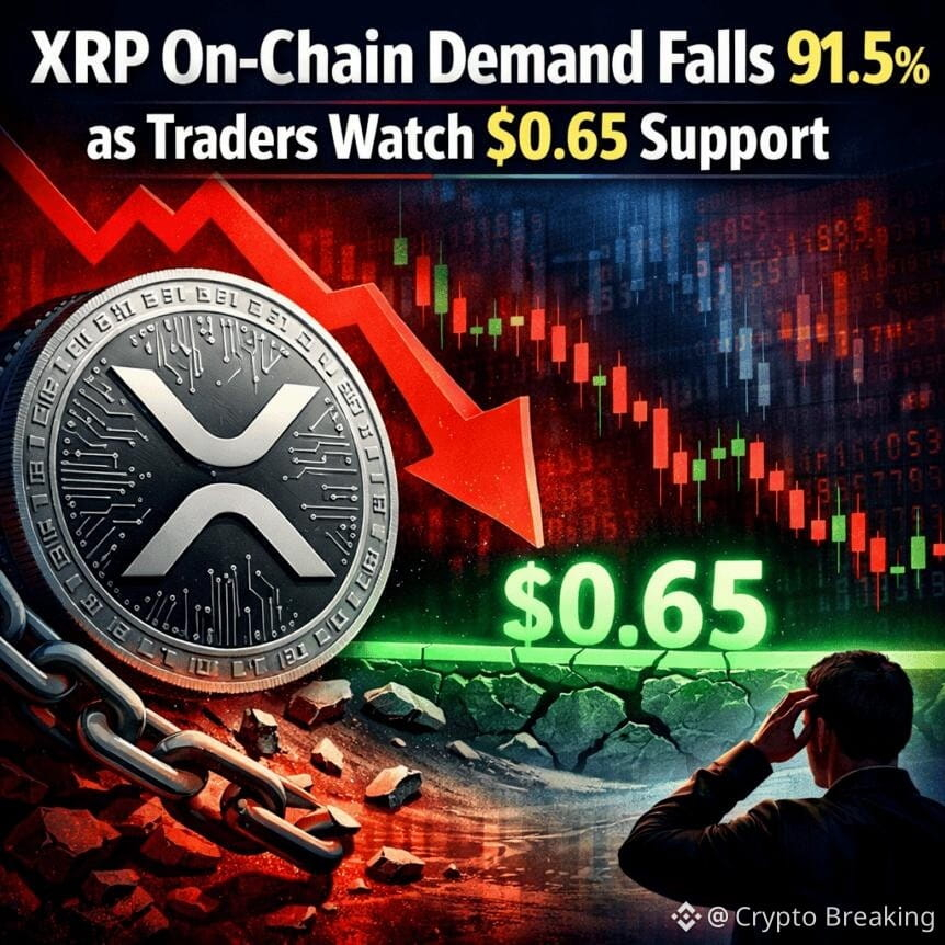 Xrp On-Chain Demand Falls 91.5% As Traders Watch $0.65 Support