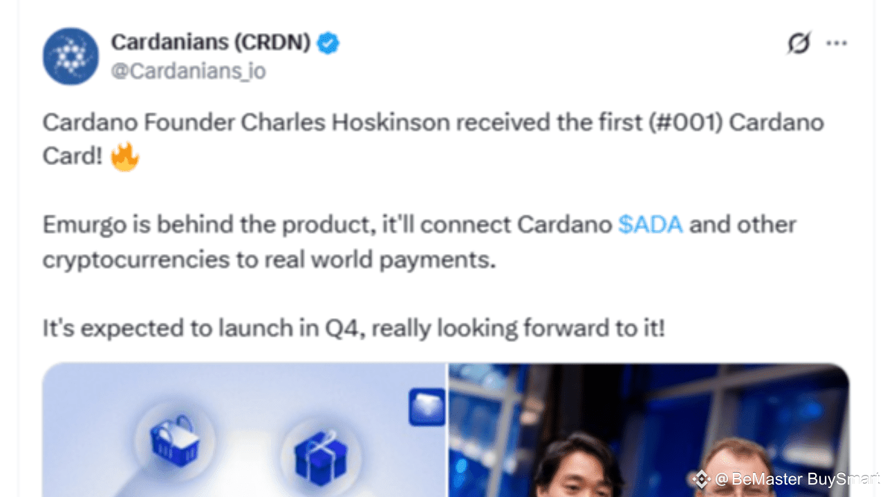 ADA: First Cardano Card Unveiled, Adoption Set for Q4 | BeMaster BuySmart  on Binance Square