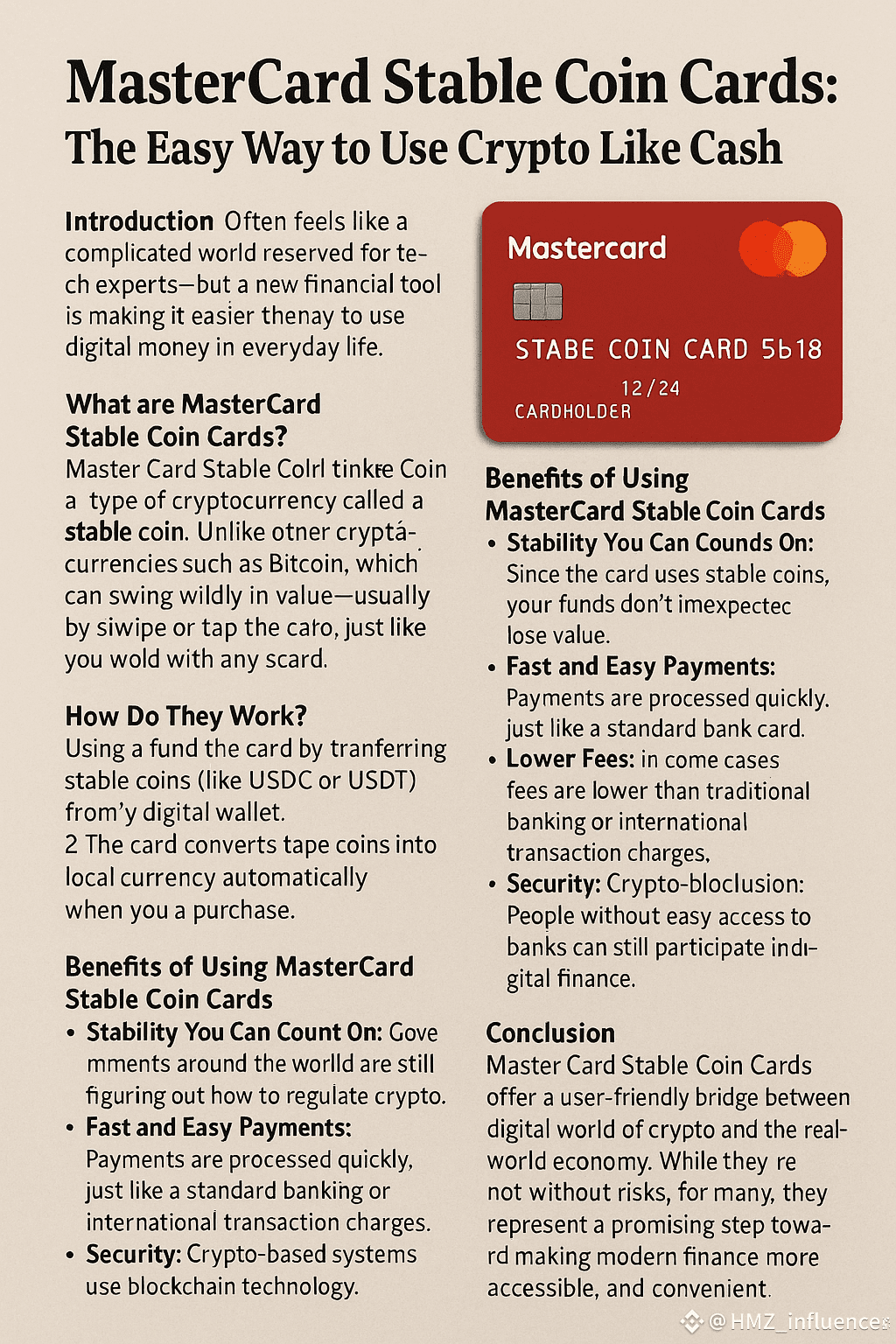 MastercardStablecoinCards Headline: Master Card Stable | HMZ_influencer on  Binance Square