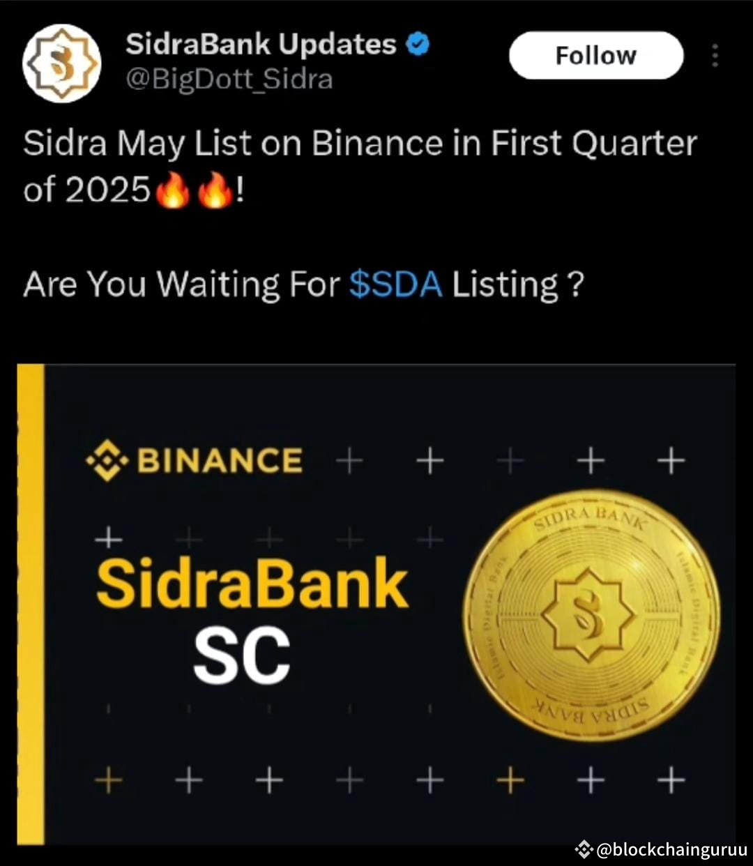Title : Listing Sidra Coins on Binance Listing Sidra Coin | blockchainguruu  on Binance Square