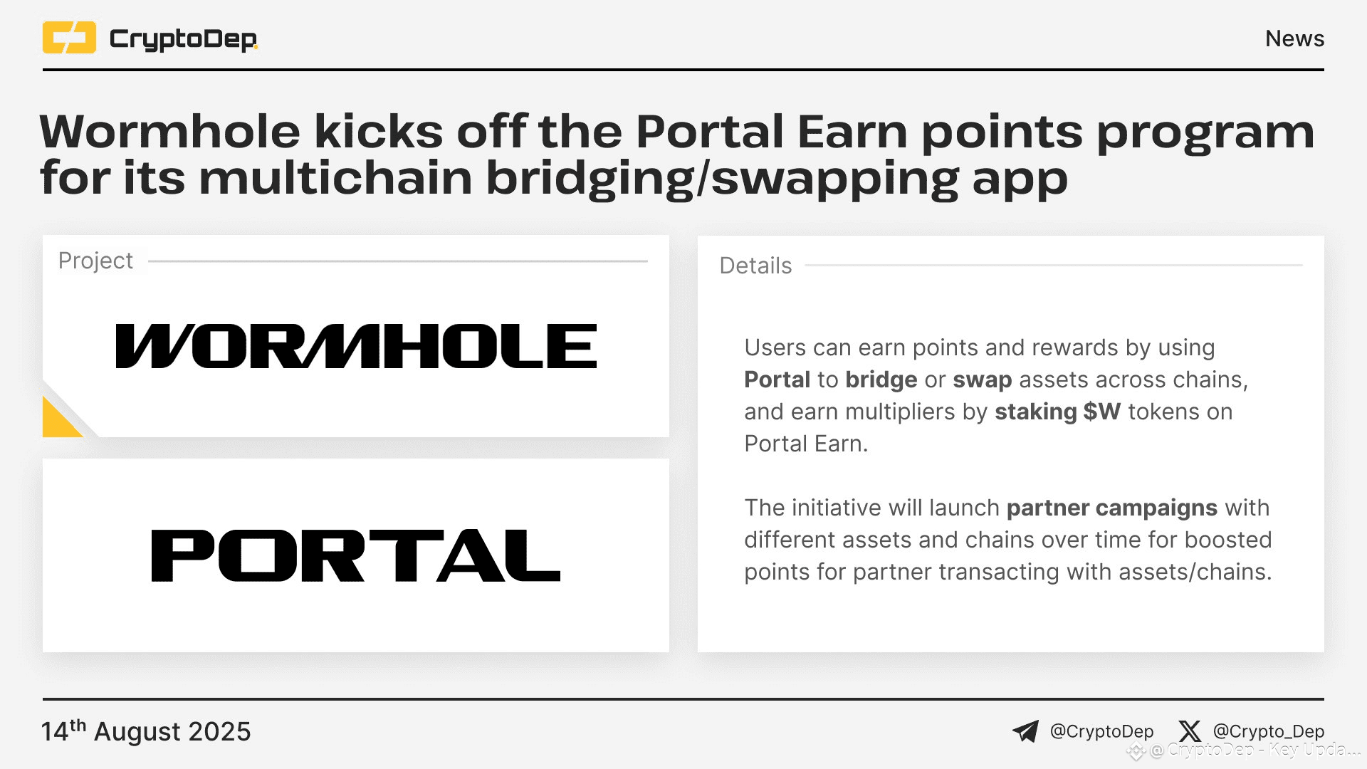 🔥 Wormhole kicks off the Portal Earn points program for its | CryptoDep -  Key Updates and Analytics on Binance Square