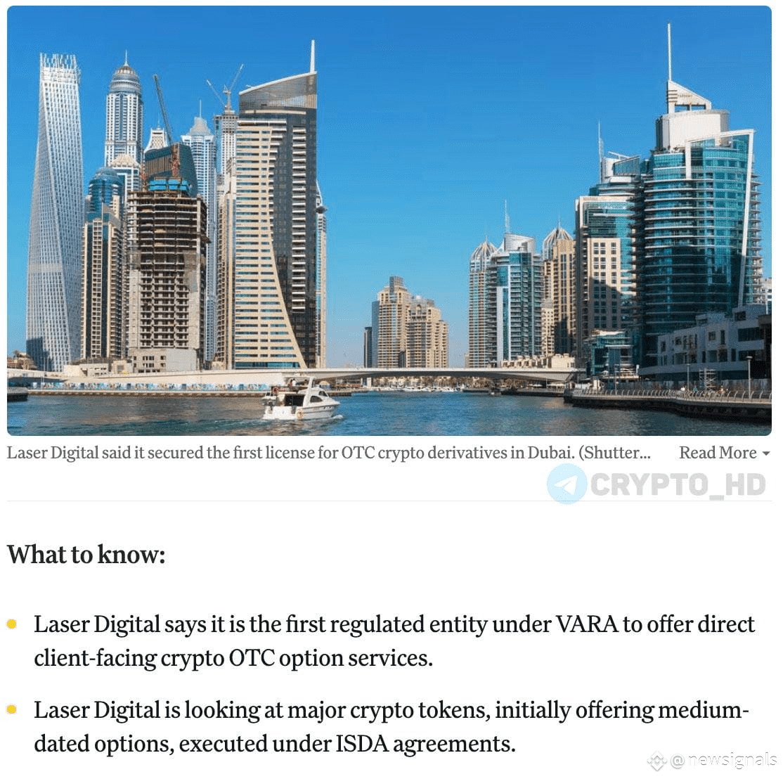 🇦🇪 Dubai has officially issued its first license for | newsignals on  Binance Square