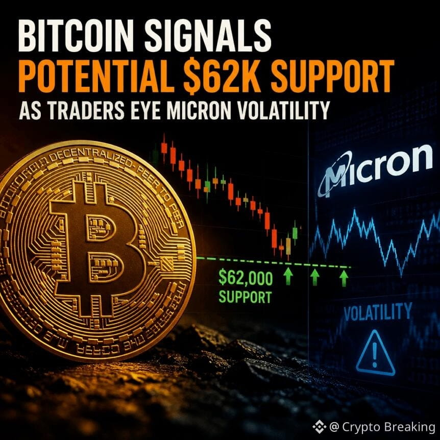 Bitcoin Signals Potential $62k Support As Traders Eye Micron Volatility