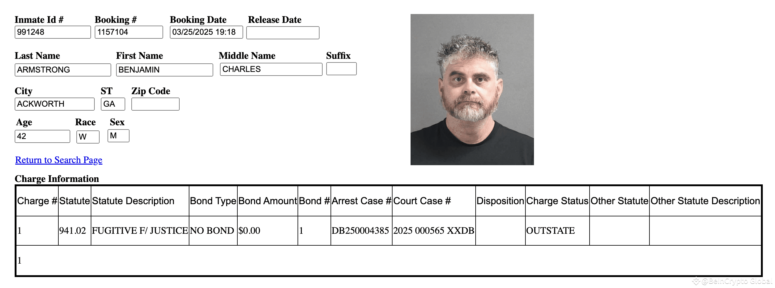 Florida Police Arrests Ben “BitBoy” Armstrong Over Emails Sent to Judge |  BeInCrypto Global on Binance Square