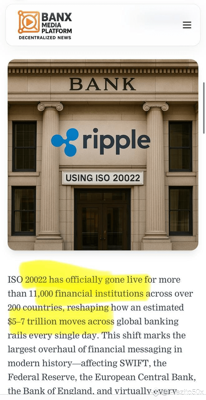 🚨💥 MASSIVE MOMENT FOR $XRP + #XRPL ! 💥🚨 ISO 20022 IS | Alezito50x on  Binance Square
