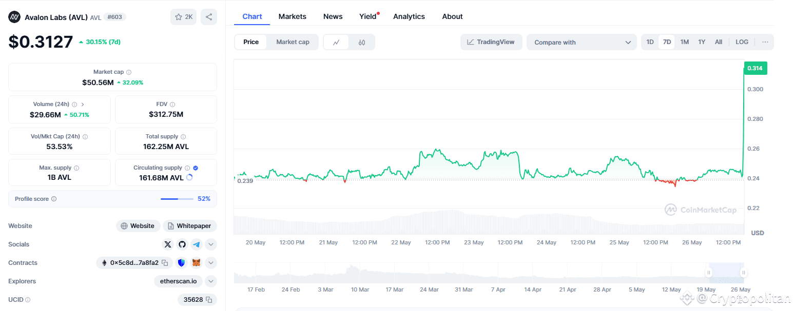 Avalon Labs AVL token rally after Yzi Labs announces investment |  Cryptopolitan on Binance Square