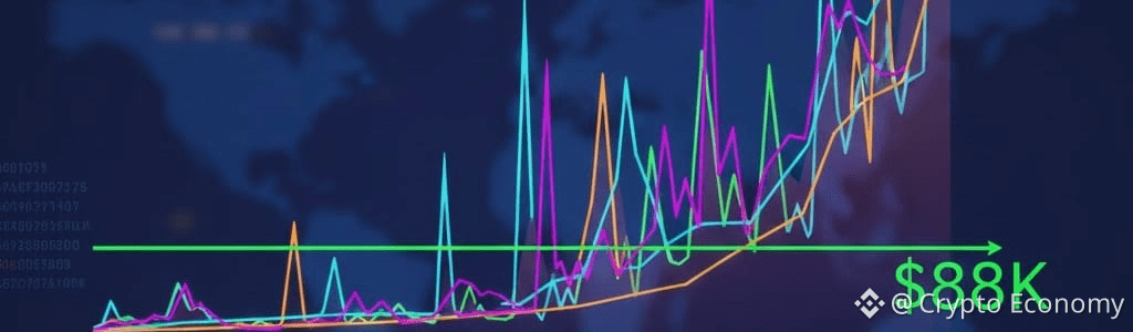 Market cap rose 1.4% to $3.1T on $70.6B volume; Bitcoin held $88,960 with $88K support and $92K resistance.