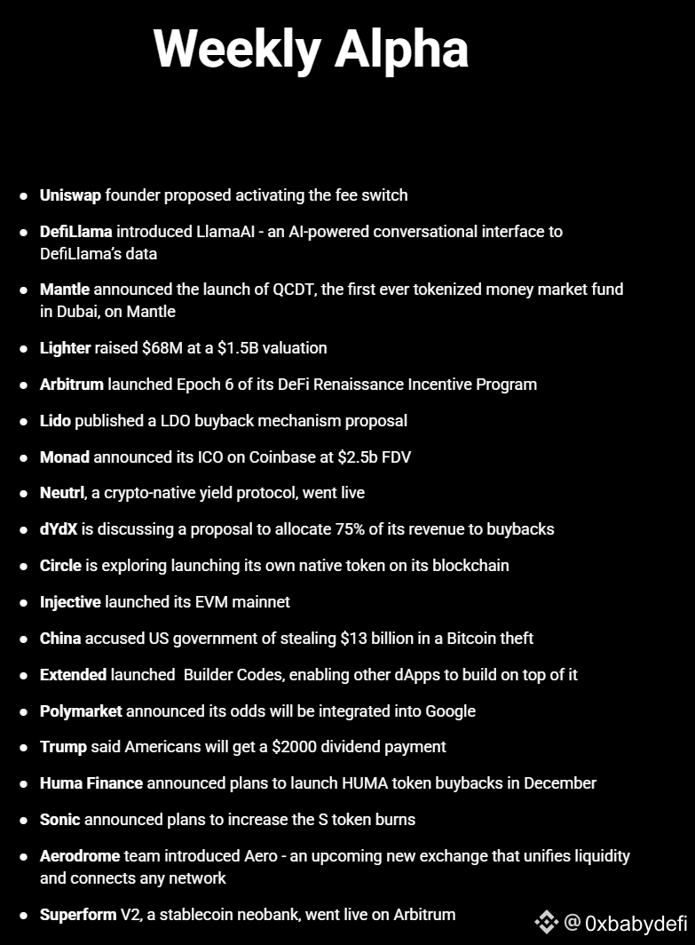 Latest DeFi Update 1. Uniswap – Founder proposed activating | 0xbabydefi on  Binance Square