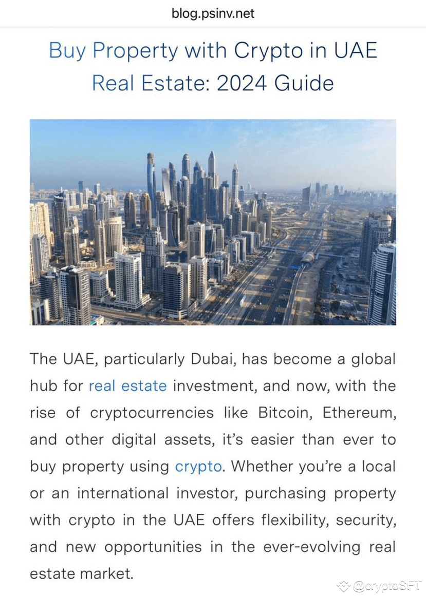 🚨 You can now buy a house or property in the United Arab | cryptoSFTT on  Binance Square