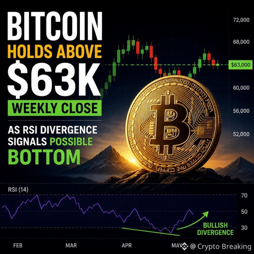 Bitcoin Holds Above $63k Weekly Close As Rsi Divergence Signals Possible Bottom