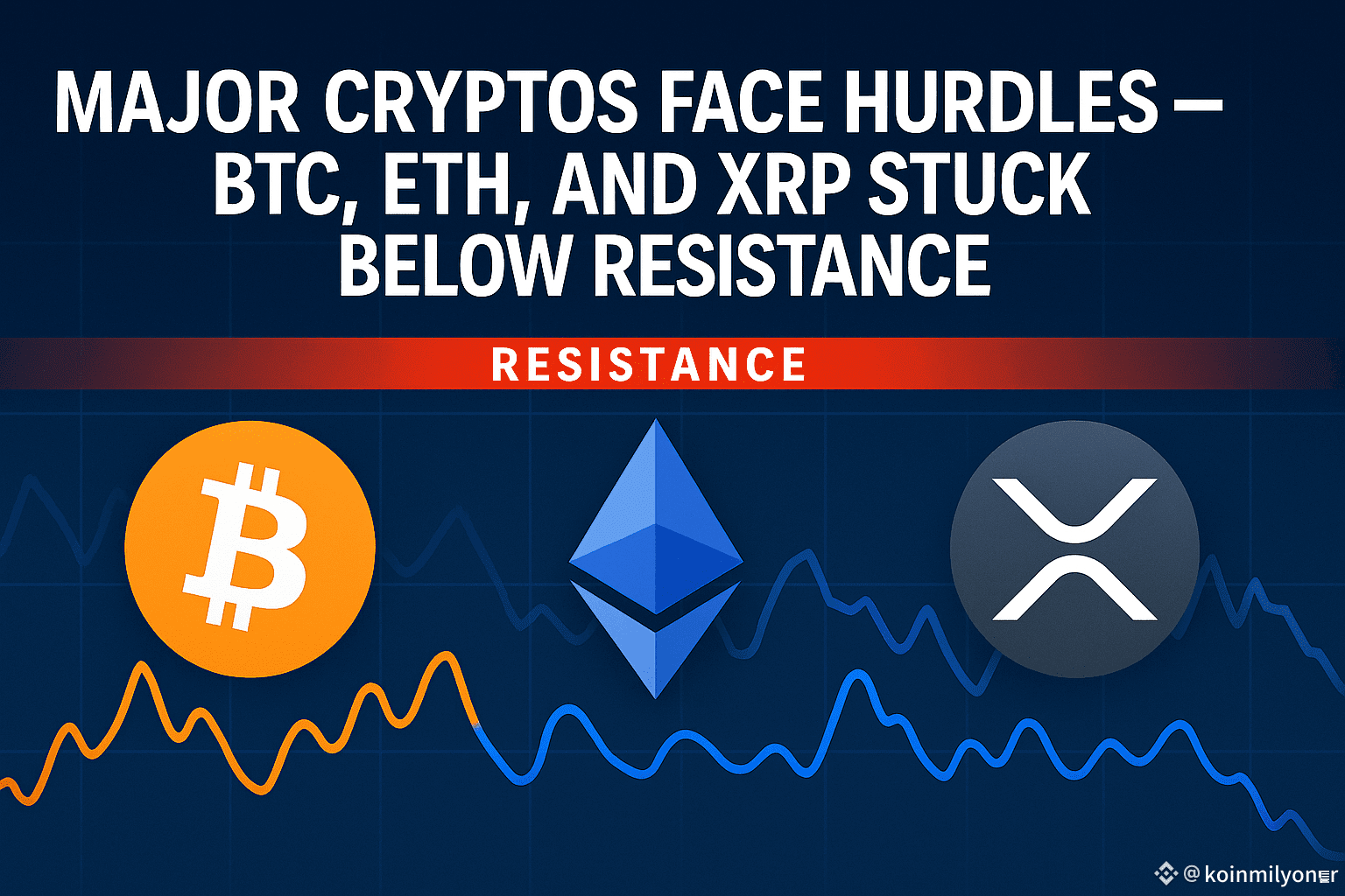 Major Cryptos Face Hurdles — BTC, ETH, and XRP Stuck Below | koinmilyoner  on Binance Square