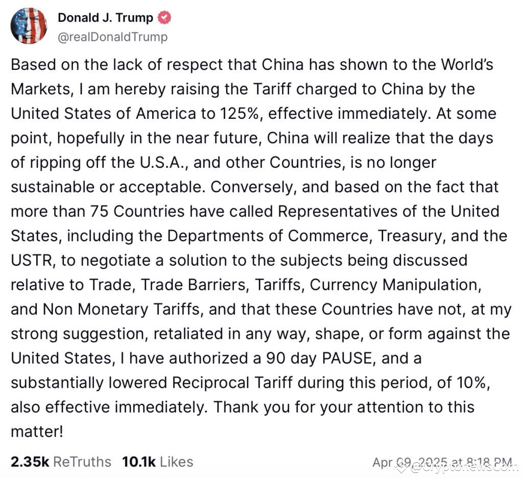 Trump Hikes China Tariffs to 125%, Grants 90-Day Delay for Other ...