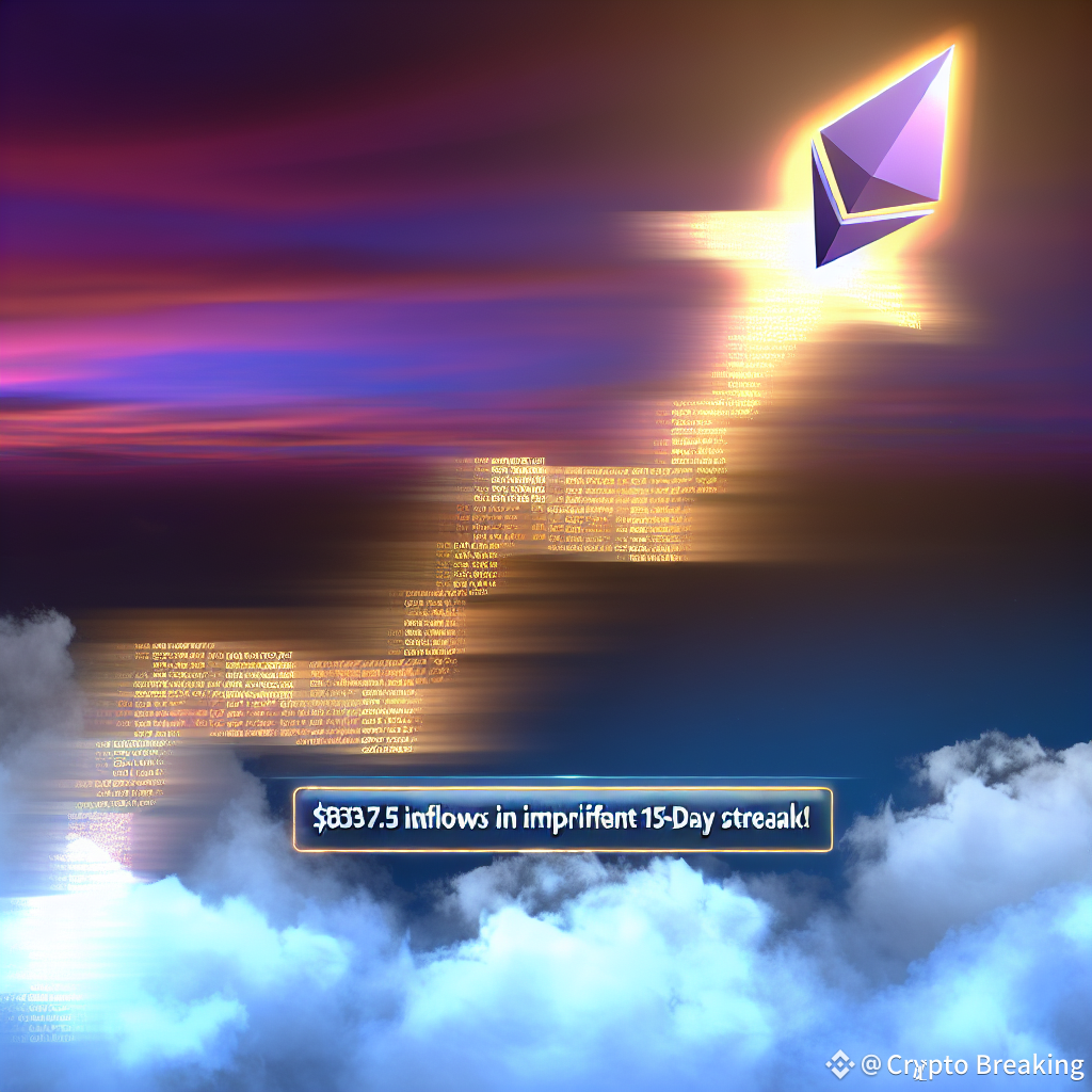 Spot Ether Etfs Surge: $837.5m Inflows In Impressive 15-day Streak!