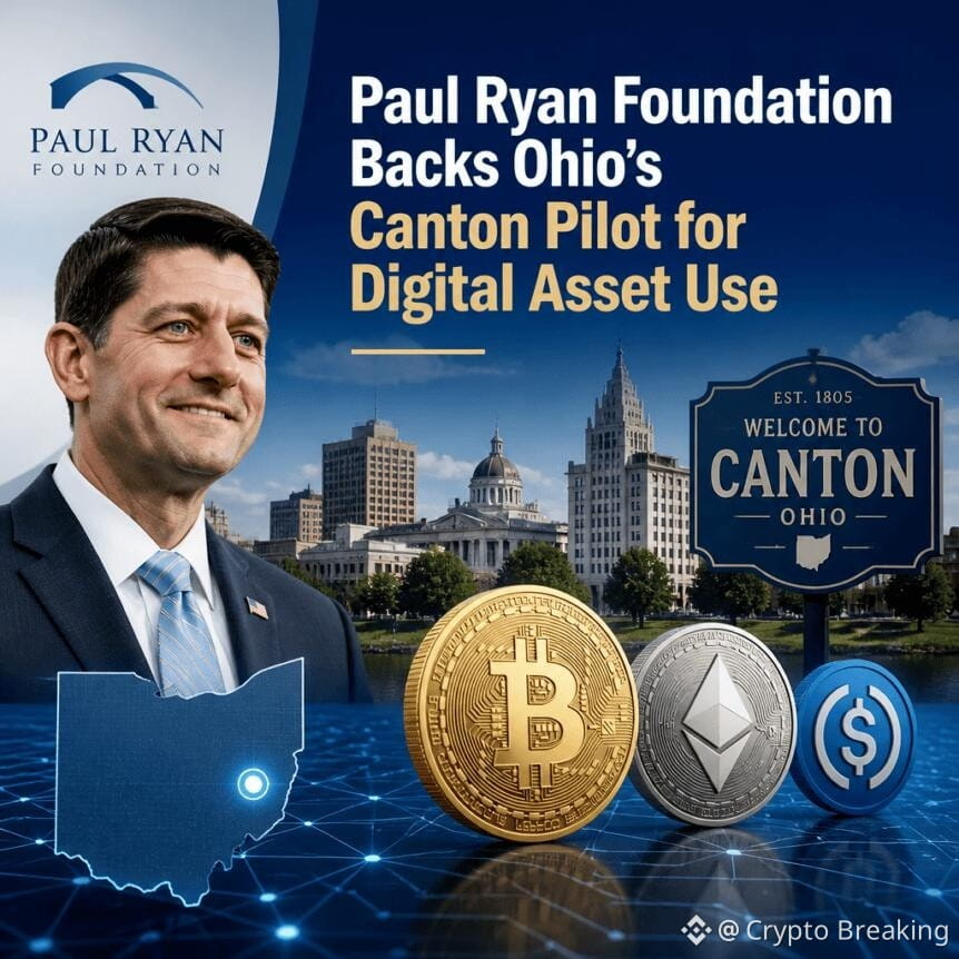 Paul Ryan Foundation Backs Ohio’s Canton Pilot For Digital Asset Use