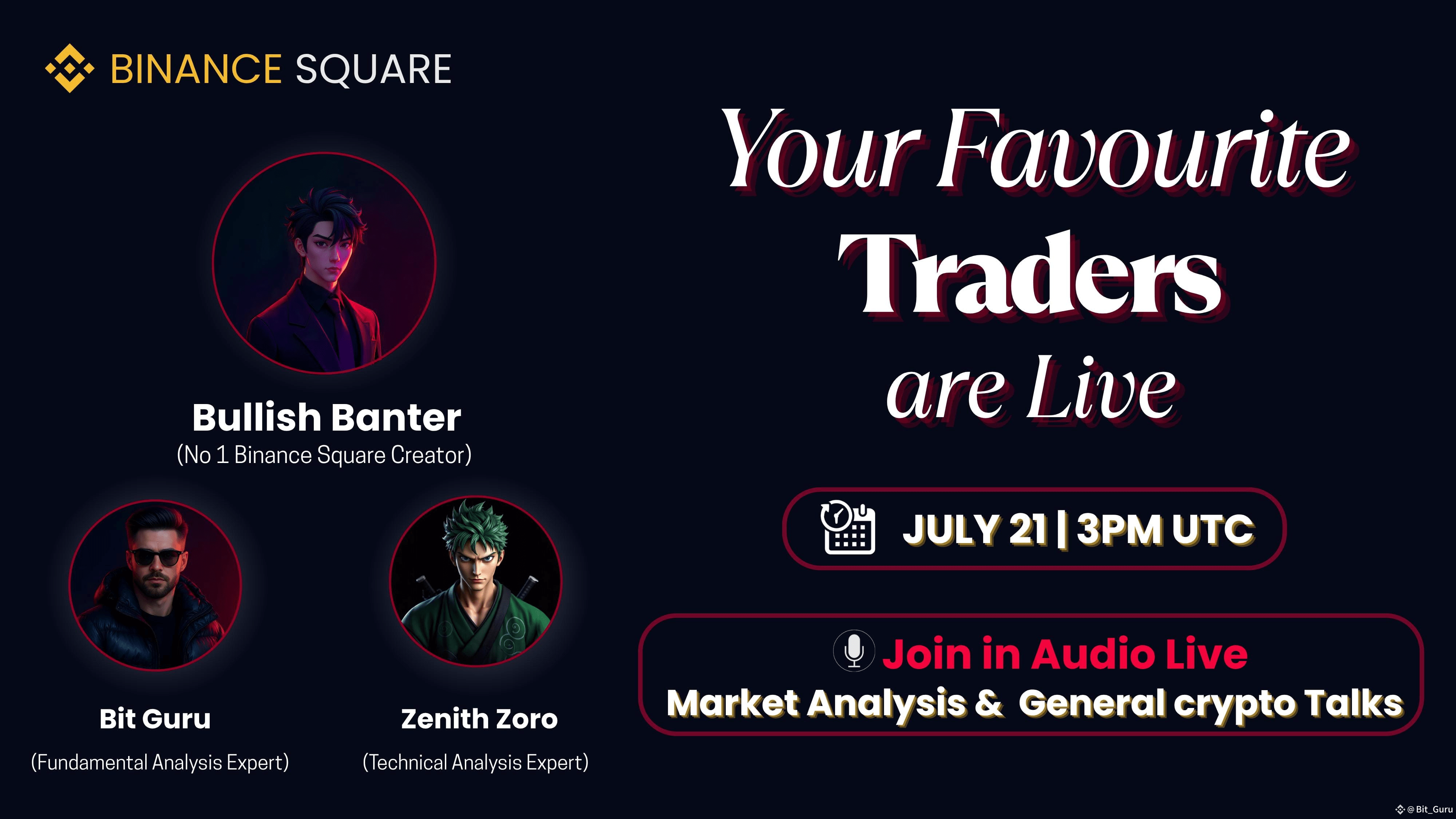 𝗜’𝗺 𝗴𝗼𝗶𝗻𝗴 𝗹𝗶𝘃𝗲 𝗼𝗻 𝗕𝗶𝗻𝗮𝗻𝗰𝗲 𝗦𝗾𝘂𝗮𝗿𝗲 | Bit_Guru on Binance Square