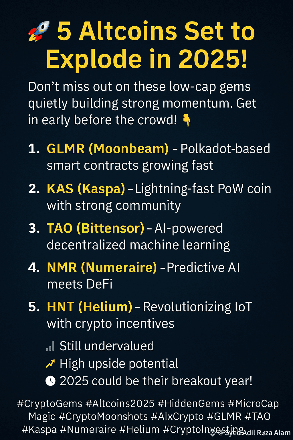 🚀 5 Altcoins Set to Explode in 2025! Don’t miss out on thes | Syed Adil ...