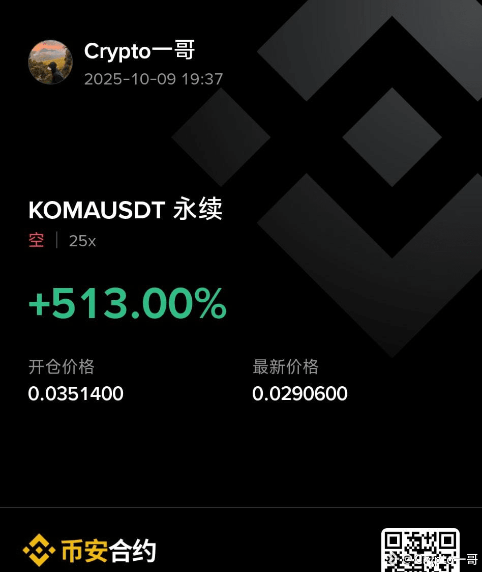 KOMA Divine Prediction! Made a fortune! Just entered and | Crypto一哥 on  Binance Square