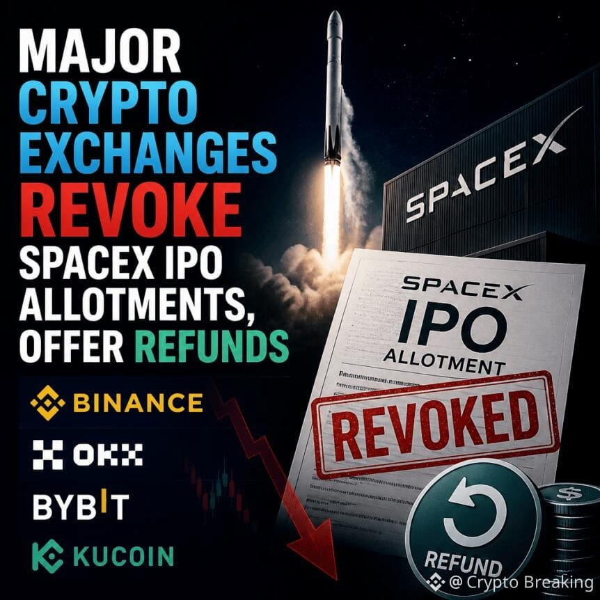 Major Crypto Exchanges Revoke Spacex Ipo Allotments, Offer Refunds