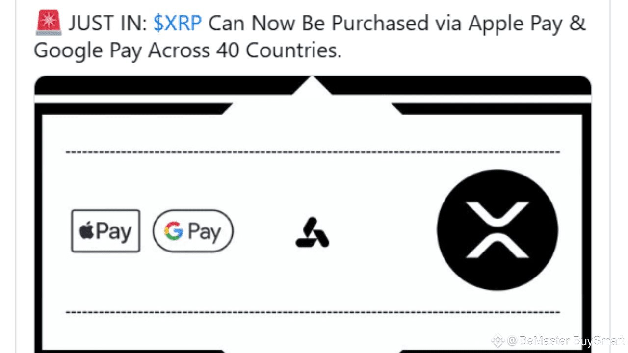 XRP Now Available via Apple Pay & Google Pay Across 40 Countries | BeMaster  BuySmart on Binance Square