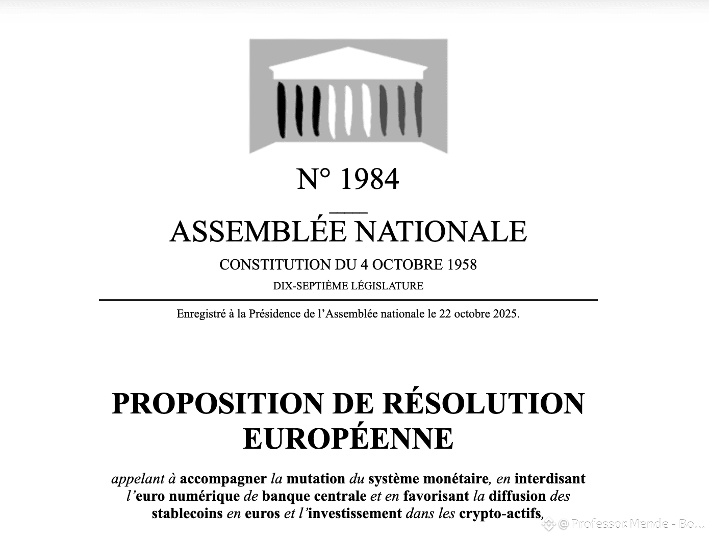 🚨OMG WTF!!? France to BAN CBDCS and FAVOR CRYPTO! This is | Professor  Mende - Bonuz Ecosystem Founder on Binance Square