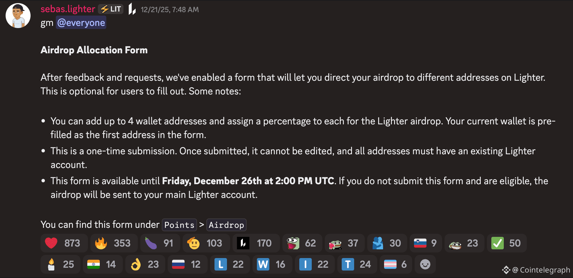 Polymarket bets surge on Lighter airdrop as Hyperliquid lists LIT |  Cointelegraph on Binance Square