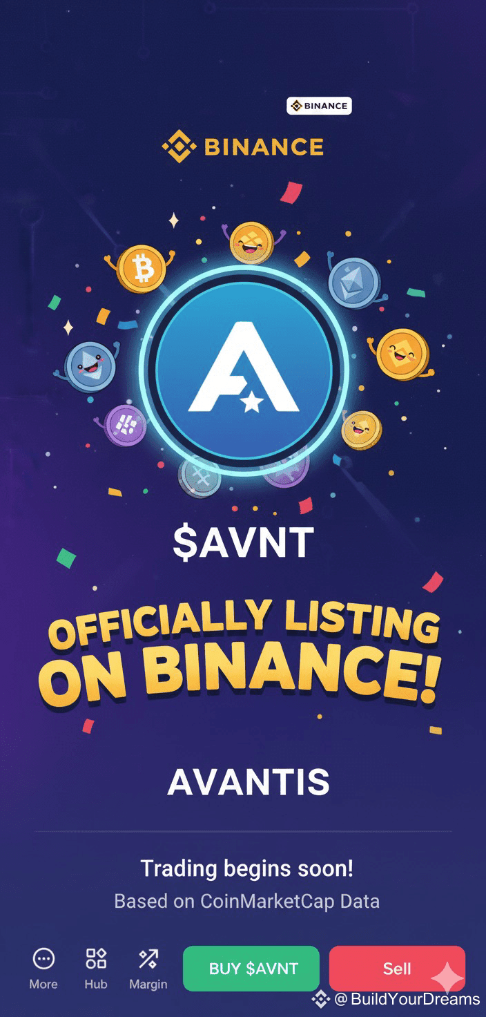 🎉 Major News: Avantis ($AVNT ) Listing on Binance! 🎉 Get |  BuildYourDreams on Binance Square
