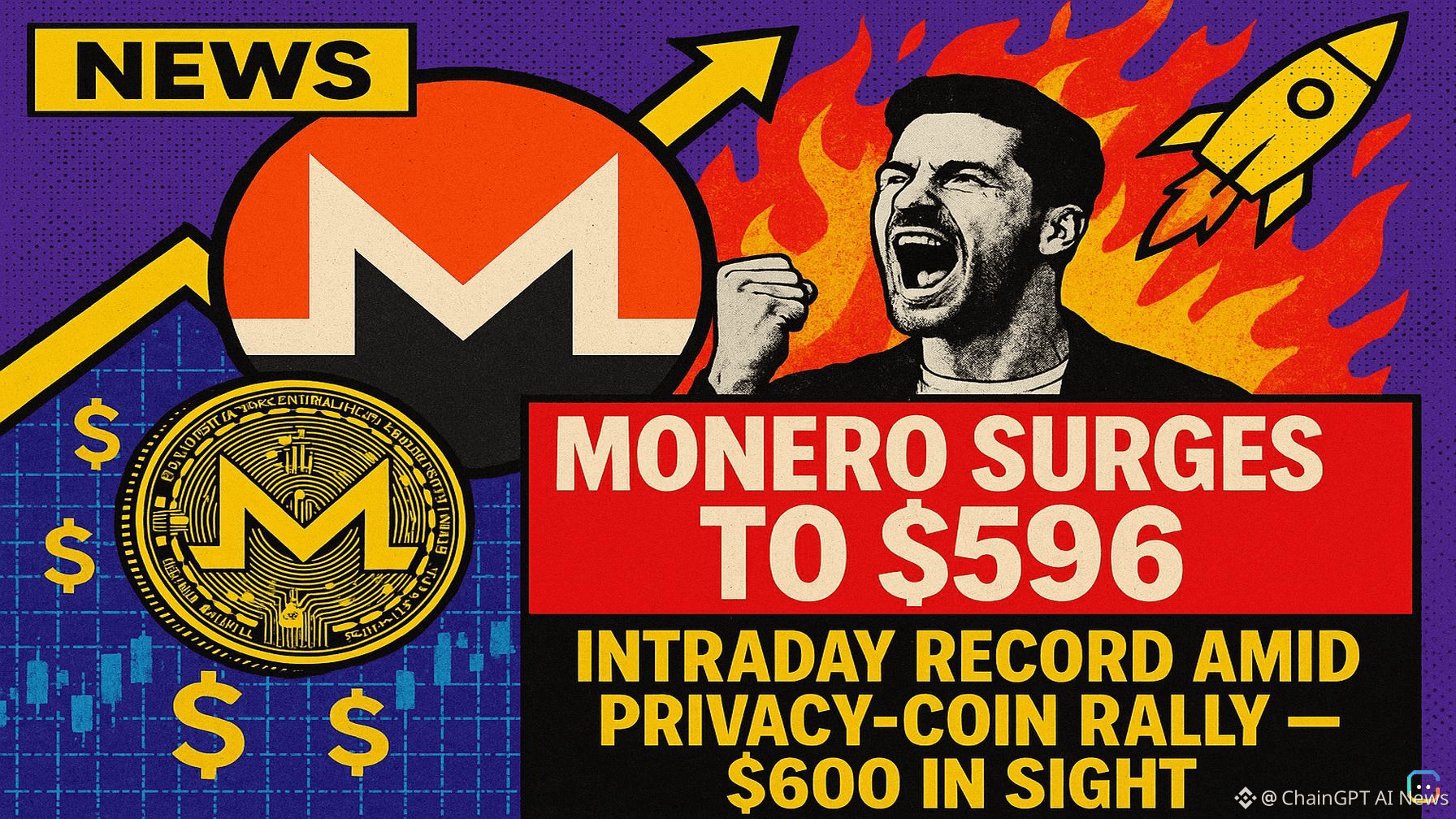 Monero Surges to $596 Intraday Record Amid Privacy-Coin Rally — $600 in  Sight | ChainGPT AI News on Binance Square