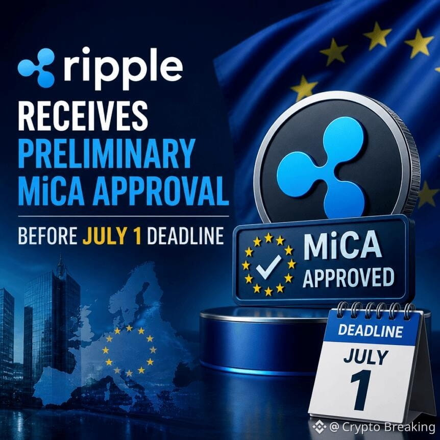 Ripple Receives Preliminary Mica Approval Before July 1 Deadline