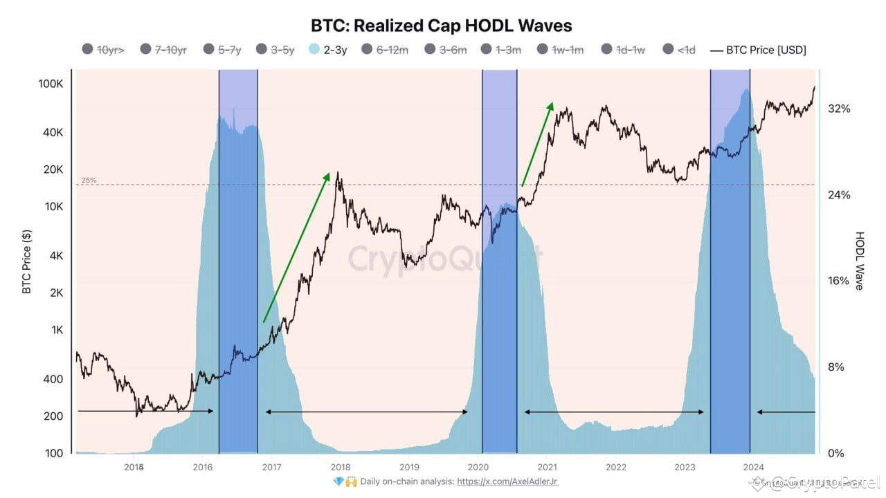 BTC : The 2-3 year HODL Wave indicates that holding | Official CryptoPatel  on Binance Square