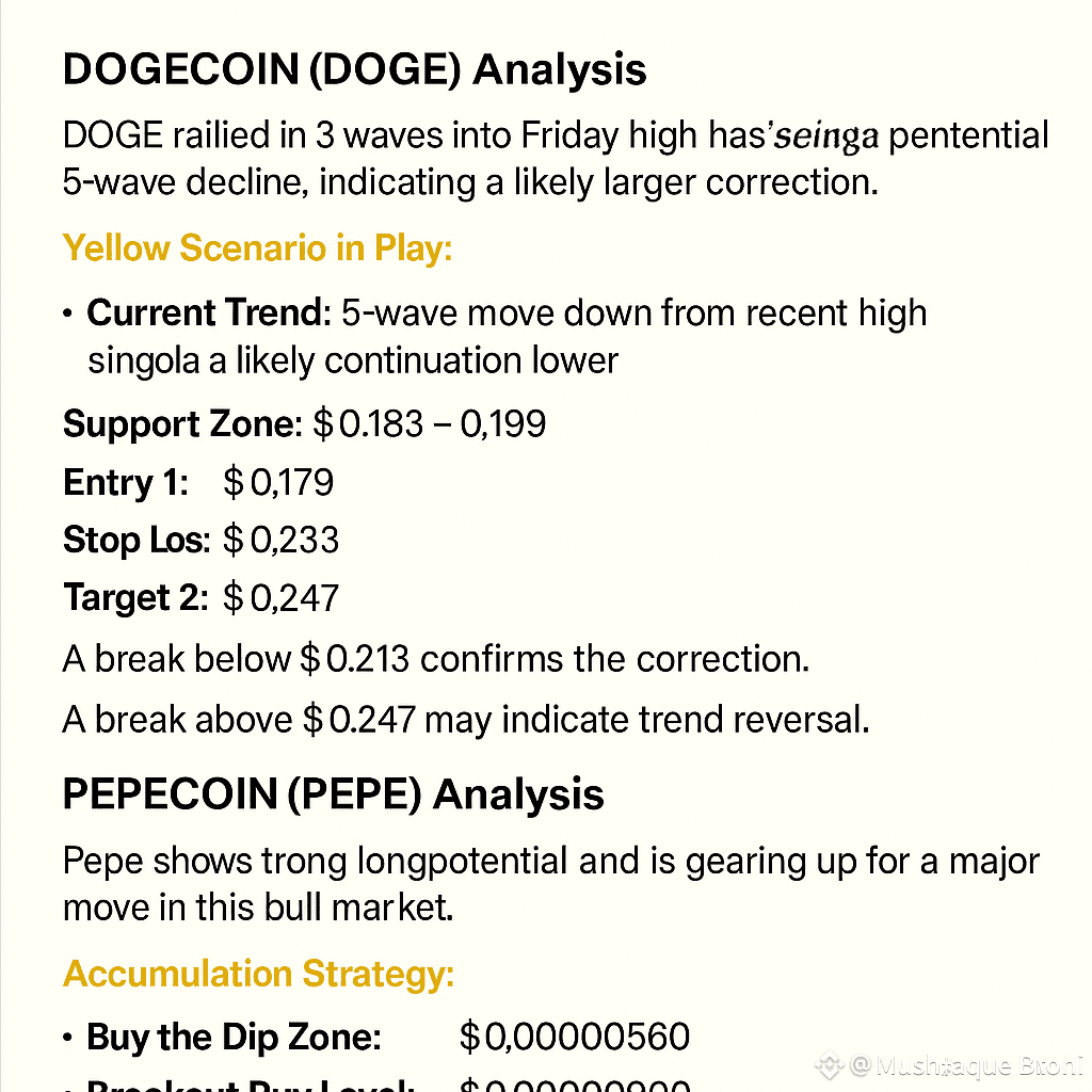DOGE & PEPE Market Breakdown: Key Levels, Entries, and Targe | Mushtaque  Brohi على Binance Square