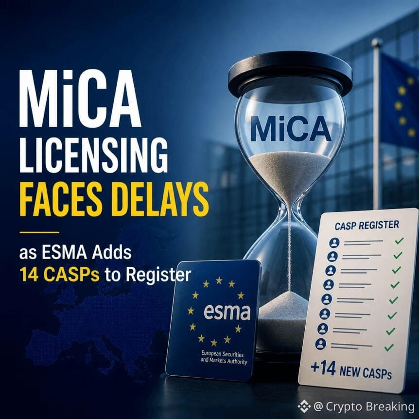 Mica Licensing Faces Delays As Esma Adds 14 Casps To Register