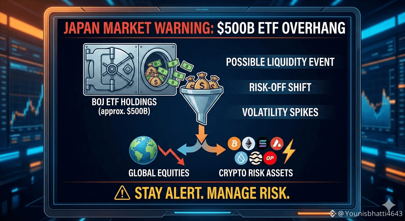 日本市场警告：$5000亿ETF过剩— 请注意人们对日本银行巨额的ETF持有（价值数千亿美元）越来越担忧。 虽然没|  Younisbhatti4643发布于币安广场