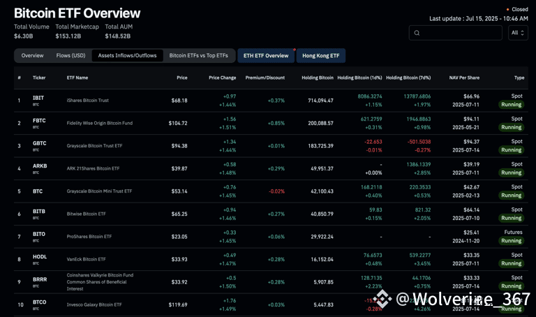 BTC ETFs Overview | Source: Coinglass.com