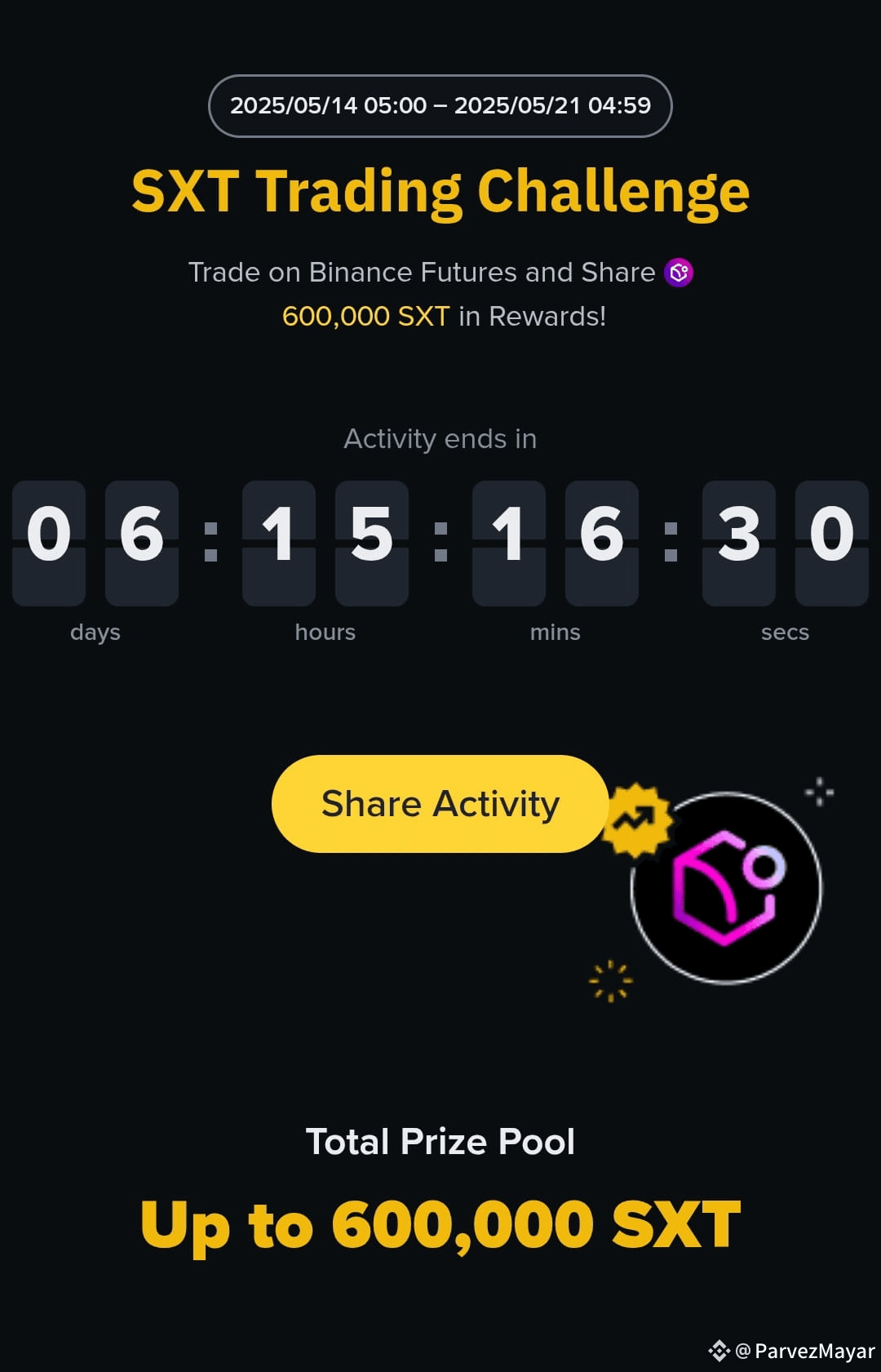 Join SXT Futures trading challenge and win a share of | ParvezMayar on ...
