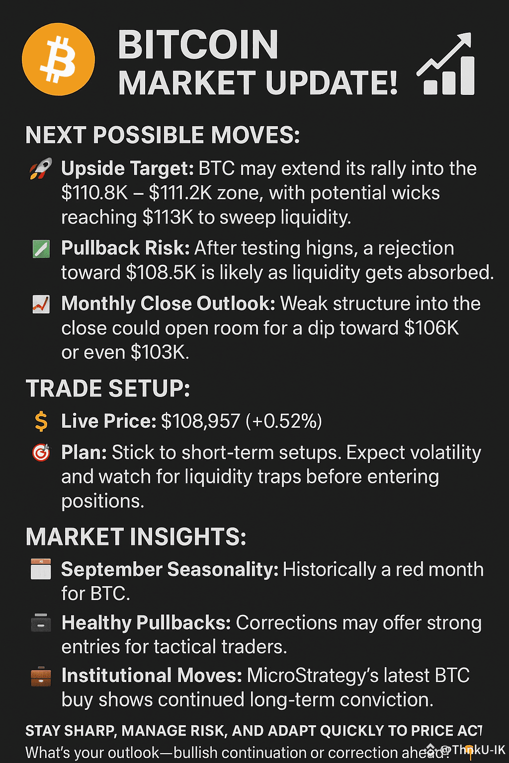 RedSeptember 🚨 Bitcoin Market Update! 📊 Next | ThnkU-IK on Binance Square