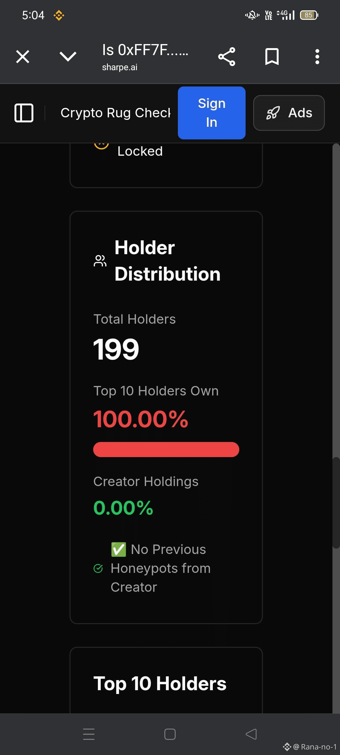 FOLKS 🚨 SCAM ALERT – FOLKS TOKEN 🚨 ⚠️ Top 10 wallets | Rana-no-1 on  Binance Square