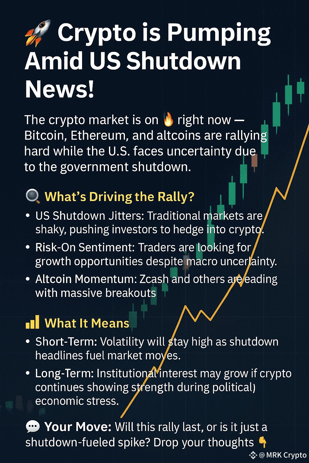 🚀 Crypto is Pumping Amid US Shutdown News! The crypto | MRK Crypto on  Binance Square
